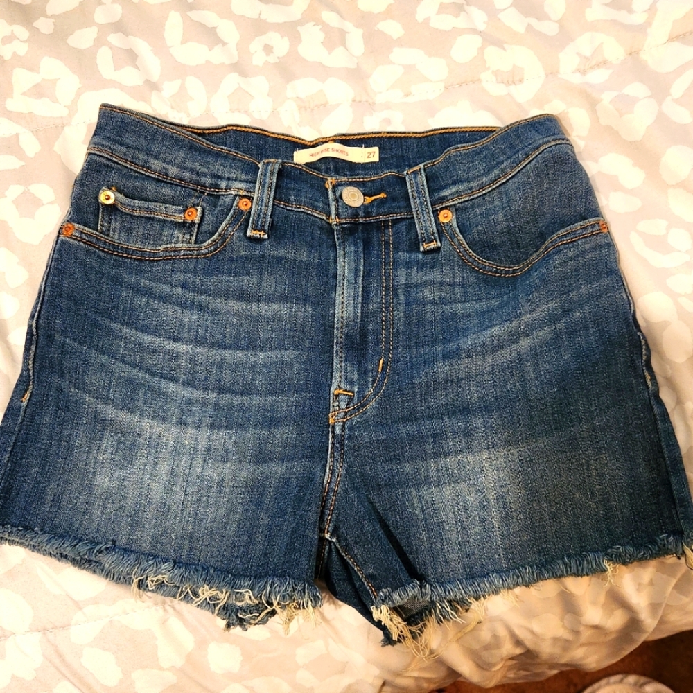 Levis Denim Blue Women's Shorts (27)